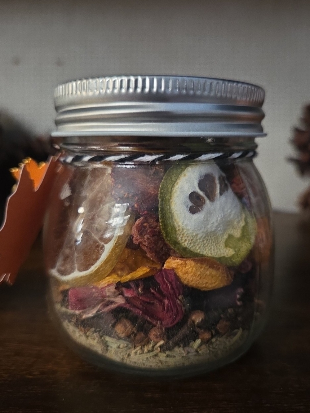 Handmade Fall Mason Jar Simmer Pot Kit | Homemade Dehydrated Fruits & Spices - Picture 2 of 4